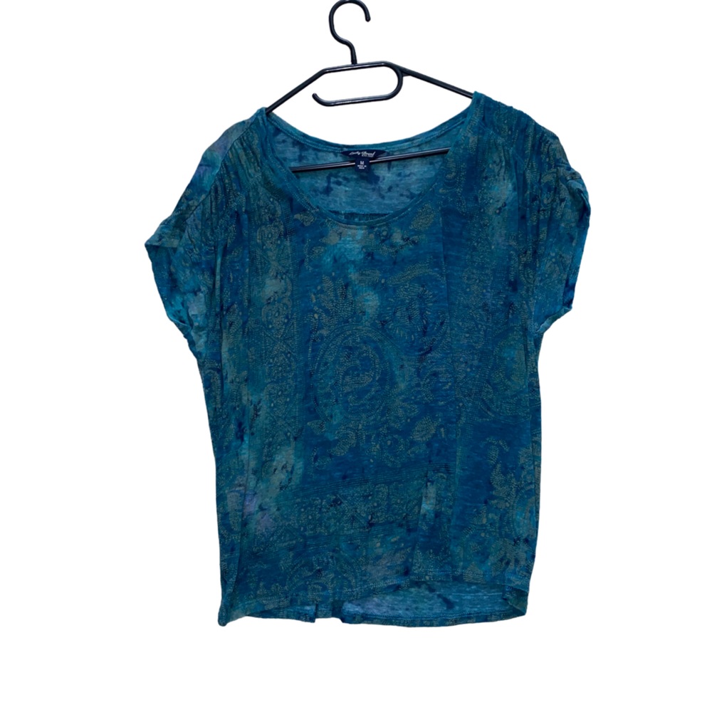 Lucky Brand Aqua Design T-Shirt Size Medium